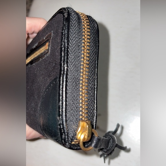 🦋Y2K Juicy Couture Velour & Leather Black and Gold Women's Long Wallet - Picture 5 of 8